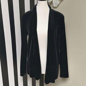 Jaclyn Smith: Black Velvet Open Cardigan Size S